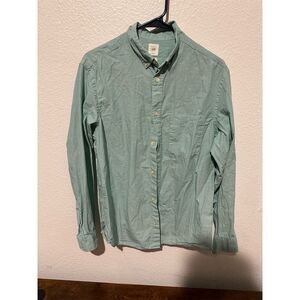 H&M Men's Long Sleeve Button-Up Shirt Medium Mint Green Casual